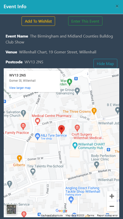 Dog Show Venue Map